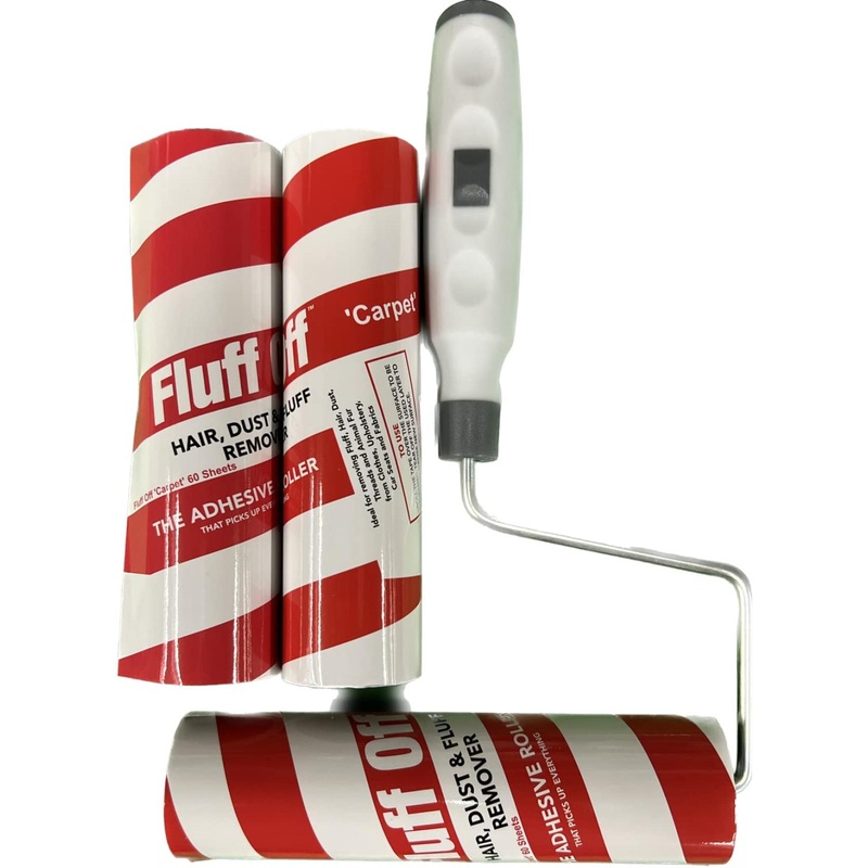 3 Giant 7 Inch Lint Roller Refills and 1 Handle 60 Spiral Sheets per ...