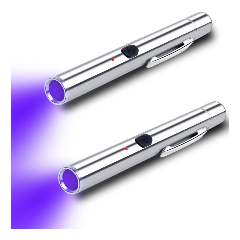 Detecting Torch LEAGY 2 Pack Pen Torch 365nm UV Light Penlight USB Rechargeable Torch ...